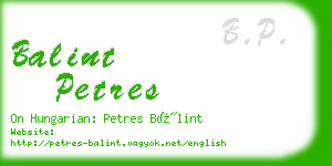 balint petres business card